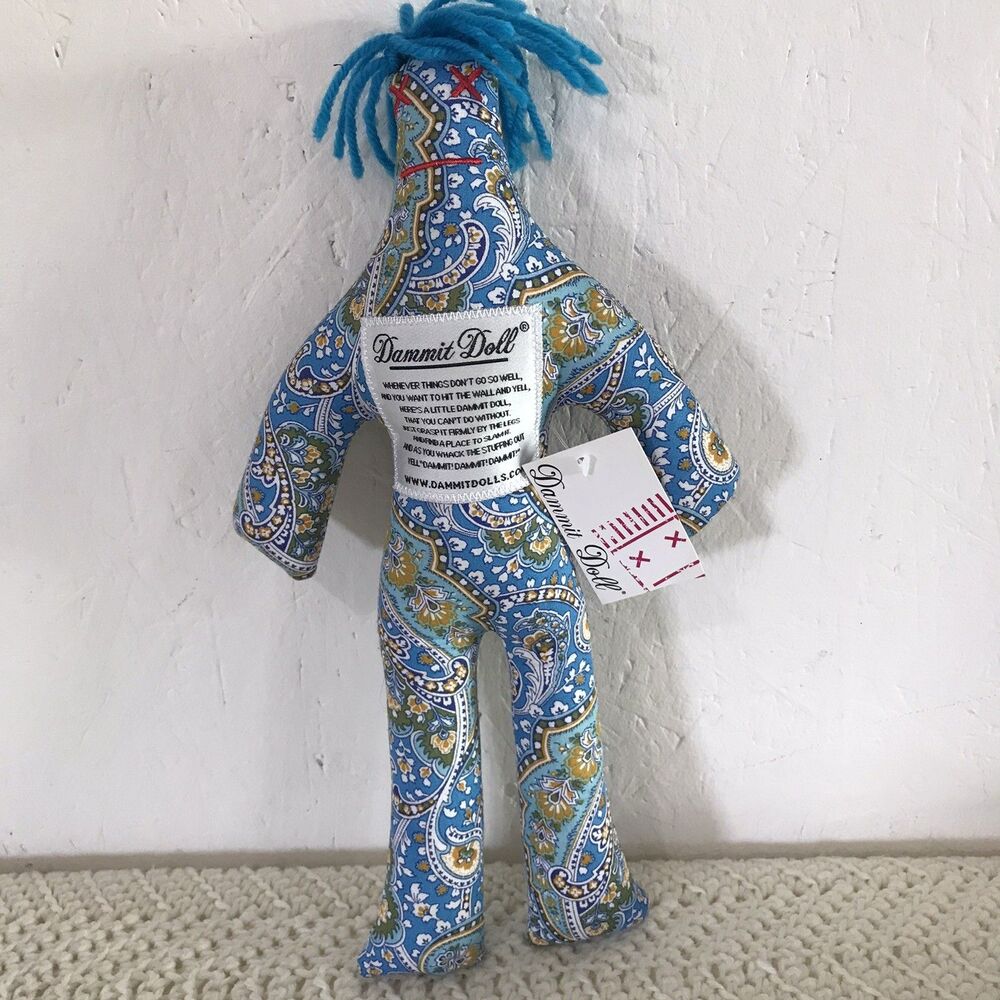 Original Dammit Doll - 12” Stuffed Paisley  - Stress Reliever Or Voodoo Doll NWT